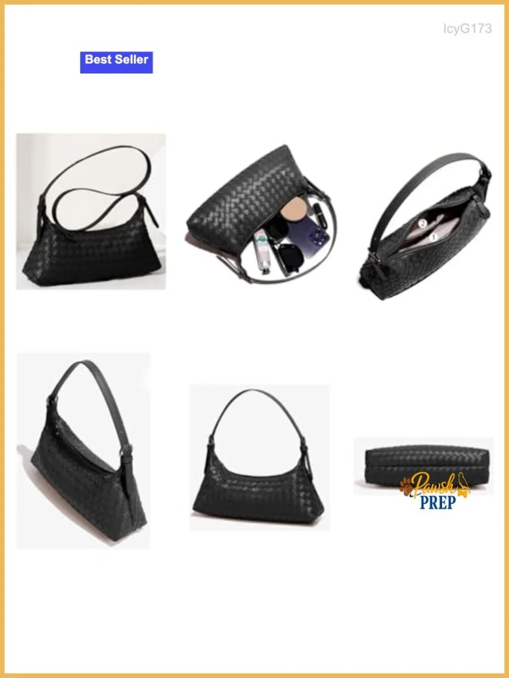 Woven Faux Leather Hobo Handbag Crossbody Shoulder Tote